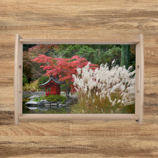 Japanese Garden Autumn Scene Serving Tray (In Situ)