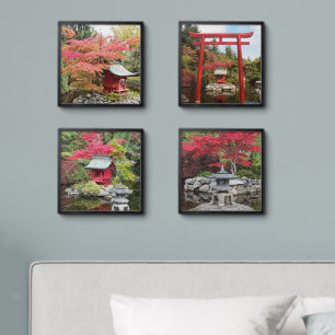 Japanese Garden Autumn Scenes Peel And Stick Photo Tile