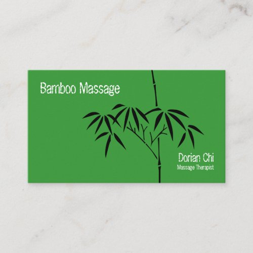 Japanese Garden Bamboo Branch Massage Therapist Business Card