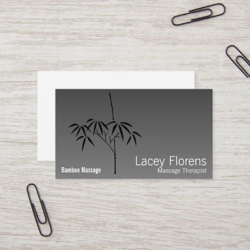Japanese Garden Bamboo Gradient Business Card Templates
