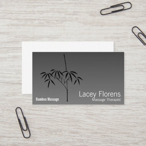 Customizable Japanese Garden Bamboo Gradient Business Card Templates