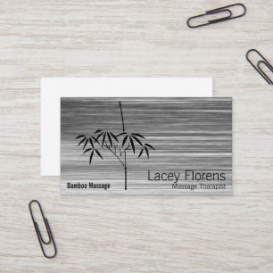 Japanese Garden Bamboo Gradient Scratched Business Card