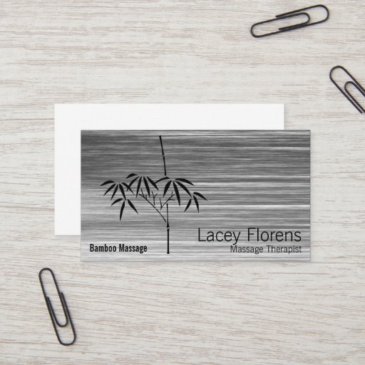 Customizable Japanese Garden Bamboo Gradient Scratched Business Card Template