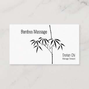 Japanese Garden Bamboo Massage Therapist Business Card