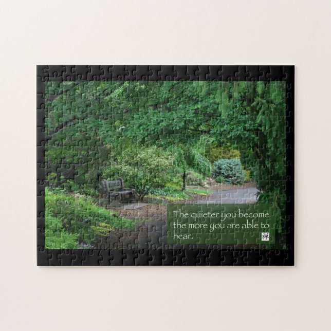 Japanese Garden Bench Jigsaw Puzzle (Horizontal)