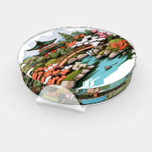 Japanese Garden Bliss: Scenic Acrylic Coaster Set