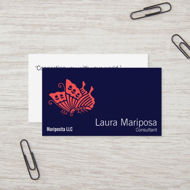 Japanese Garden Butterfly Business Card (Front/Back In Situ)