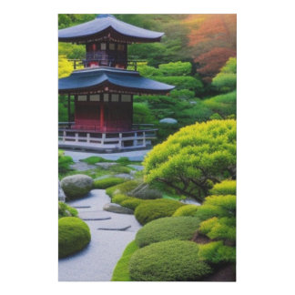 Japanese garden faux canvas print