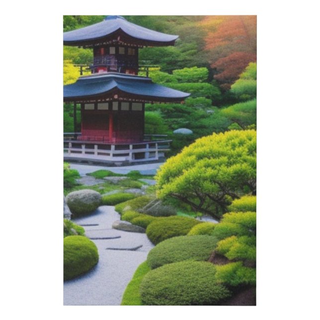 Japanese garden faux canvas print (Front)