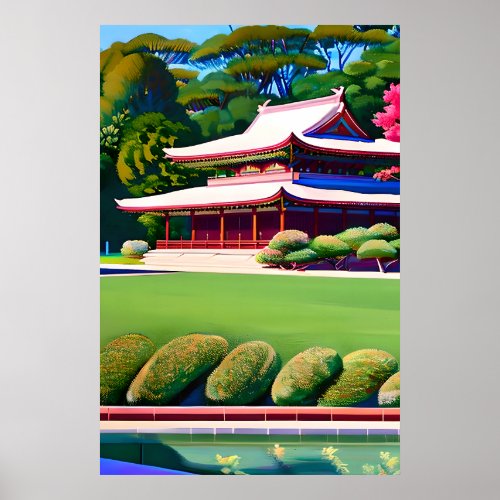 Japanese Garden Hut Poster