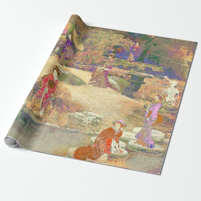 Japanese Garden II / Washed Edition Wrapping Paper (Unrolled)
