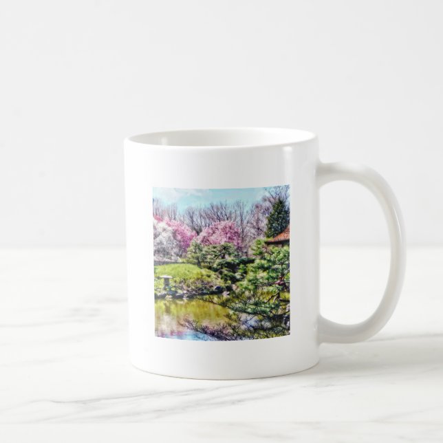 Japanese Garden in Spring Coffee Mug (Right)