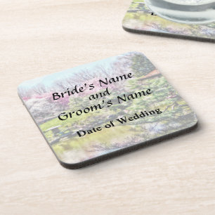 Japanese Garden in Spring Wedding Products Beverage Coaster