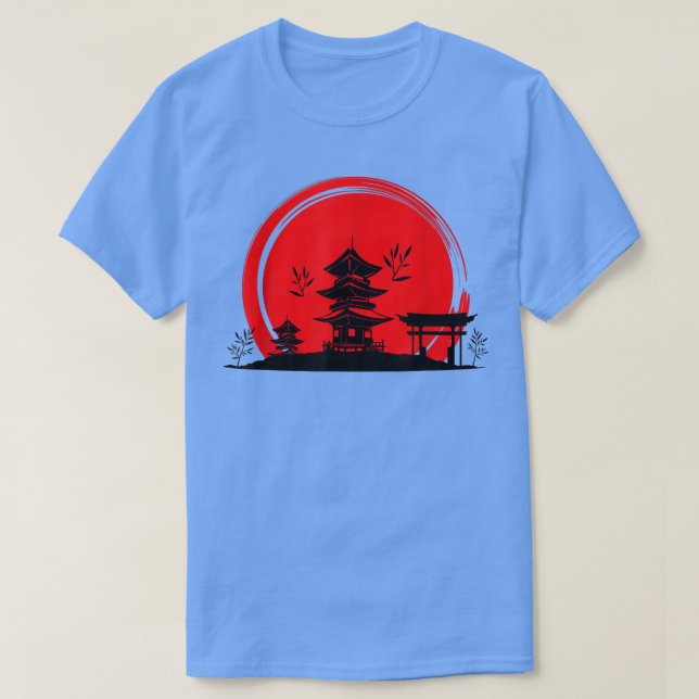 Japanese Garden Japanese Torii Japan Samurai  T-Shirt (Design Front)