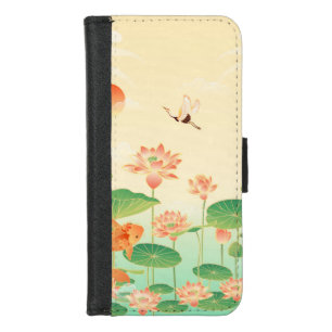 Japanese Garden Koi Pond and Waterlilies Art iPhone 8/7 Wallet Case
