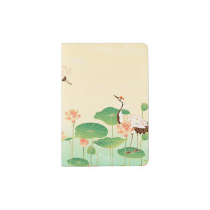 Japanese Garden Koi Pond and Waterlilies Art Passport Holder