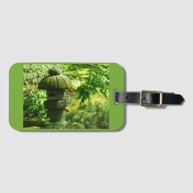 Japanese Garden Lantern Luggage Tag (Front Horizontal)