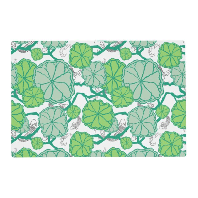 Japanese Garden Lily Pad Koi Fish Placemat (Front)