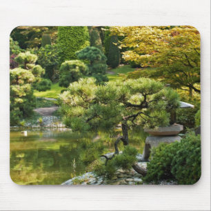 Japanese Garden Painting Effect Landscape Mouse Pad