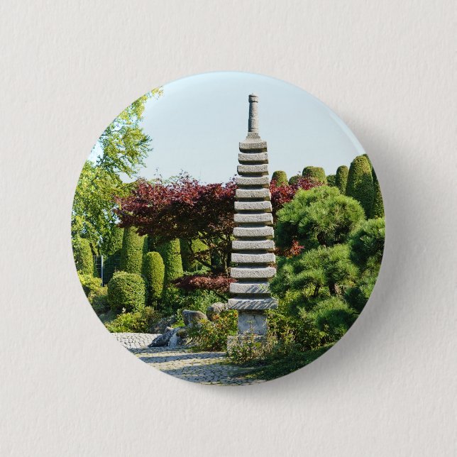 Japanese Garden Pinback Button (Front)