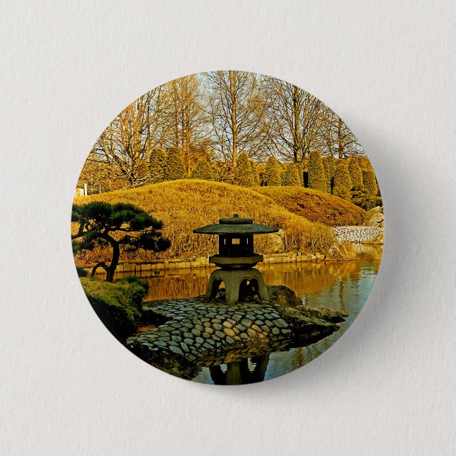 Japanese Garden Pinback Button (Front)