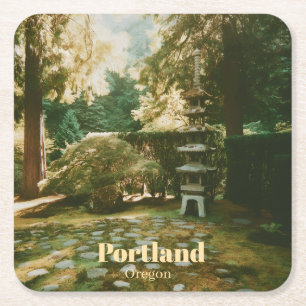 Japanese Garden, Portland, Oregon Souvenir Square Paper Coaster