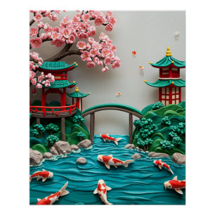 Japanese Garden Scene Poster