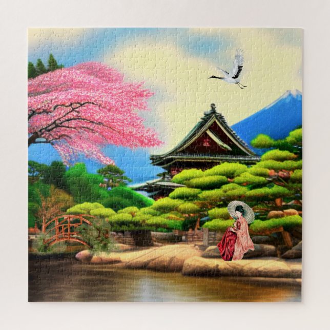 Japanese Garden Scenery Jigsaw Puzzle (Vertical)