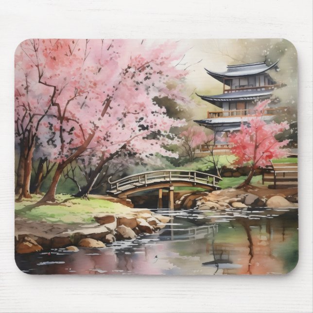 Japanese Garden Spring Mouse Pad (Front)