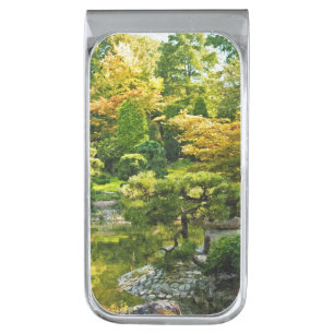 Japanese Garden - Traditional Aesthetic Silver Finish Money Clip