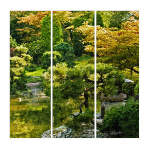 Japanese Garden - Traditional Aesthetic Triptych
