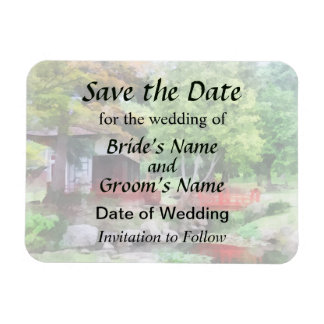 Japanese Garden With Red Bridge Save the Date Magnet