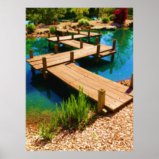 Japanese Garden Wooden Bridge Poster