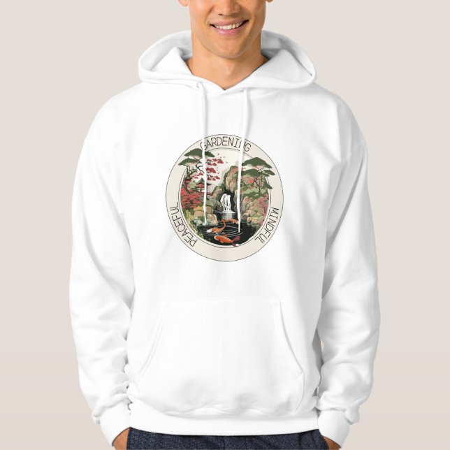 Japanese Gardening, Mindful, Peaceful Hoodie (Front)