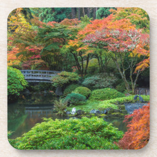 Japanese Gardens In Autumn In Portland, Oregon 3 Drink Coaster