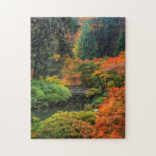 Japanese Gardens In Autumn In Portland Oregon 5 Jigsaw Puzzle