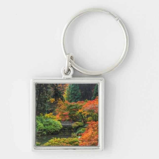 Japanese Gardens In Autumn In Portland, Oregon 5 Keychain (Front)