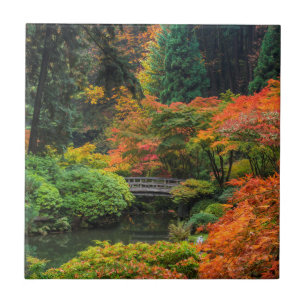Japanese Gardens In Autumn In Portland, Oregon 5 Tile