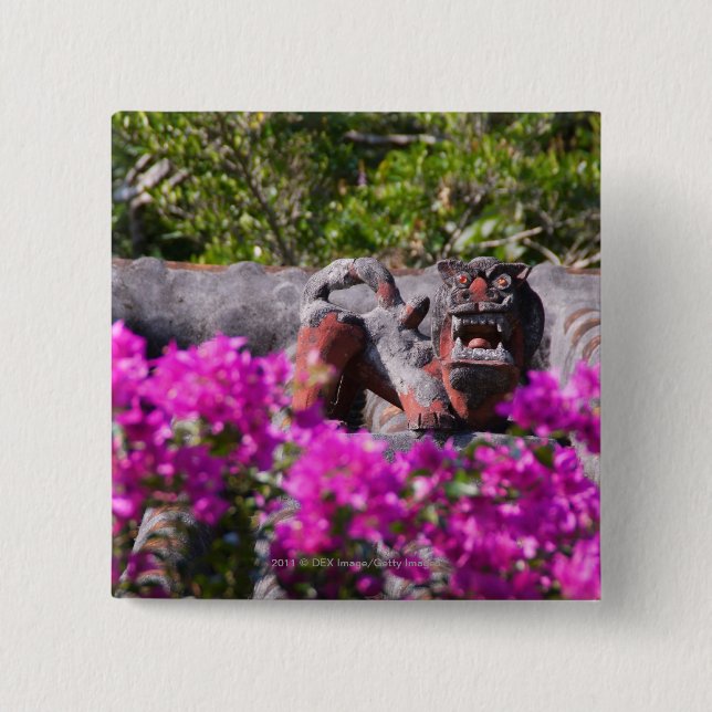 Japanese gargoyle pinback button (Front)