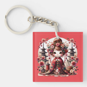 Japanese Geisha Cute Scene Keychain