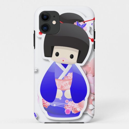 Japanese Geisha Doll _ Blue Series iPhone Case