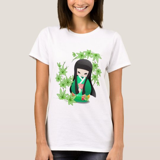 Japanese Geisha Doll - green series T-Shirt
