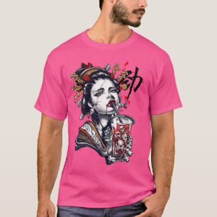 Japanese Geisha Girl Vaporwave Cyberpunk Popart Ur T-Shirt