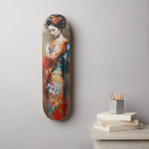 Japanese Geisha kawaii girl anime Skateboard