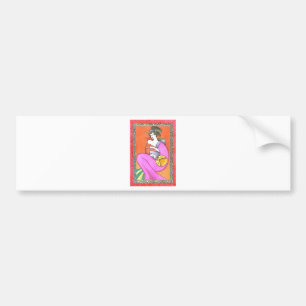 Japanese Geisha Kimono Woman Girl Artwork Painting Bumper Sticker