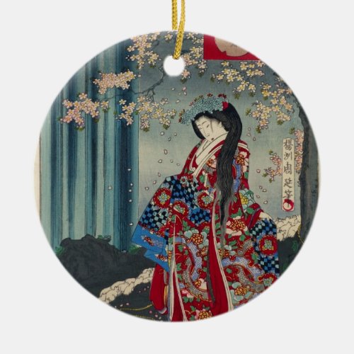 Japanese Geisha Lady Japan Art Cool Classic Ceramic Ornament