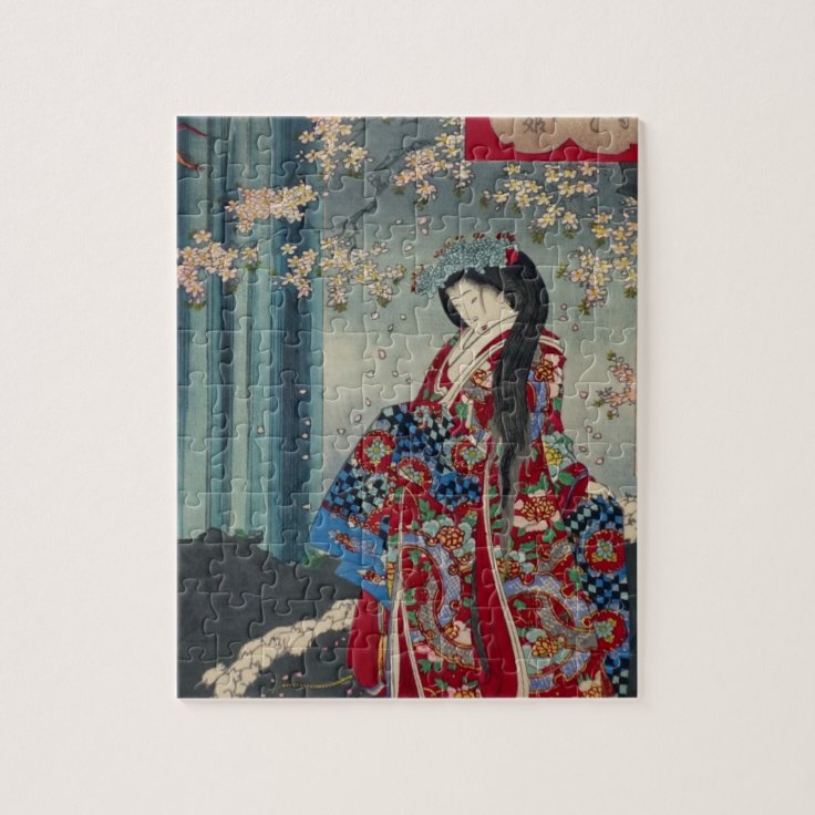 Japanese Geisha Lady Japan Art Cool Classic Jigsaw Puzzle | Zazzle