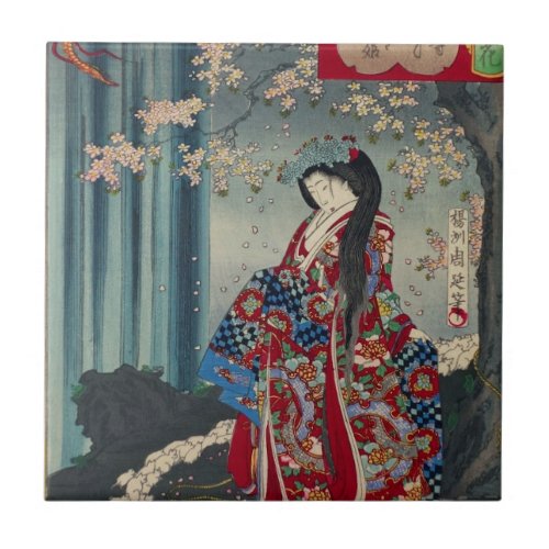Japanese Geisha Lady Japan Art Cool Classic Tile