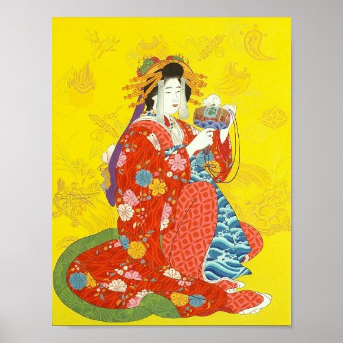 Japanese Geisha Lady Poster