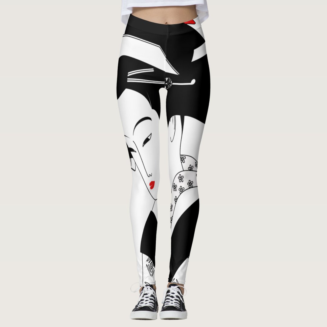 Japanese Geisha Leggings | Zazzle